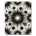 Black Burst Starburst Cream Background Rug
