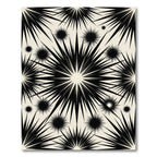 Black Burst Starburst Cream Background Rug