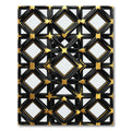Black Golden Diamond Lattice Stars Rug