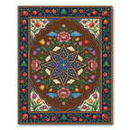 Floral Eight Point Star Pomegranate Medallion Rug