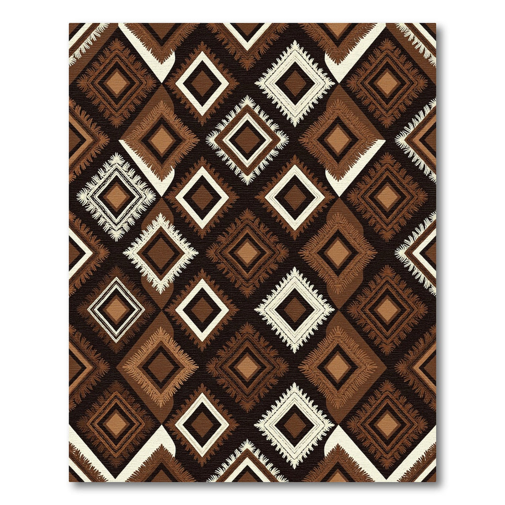 Brown Diamond Tribal Texture Rug