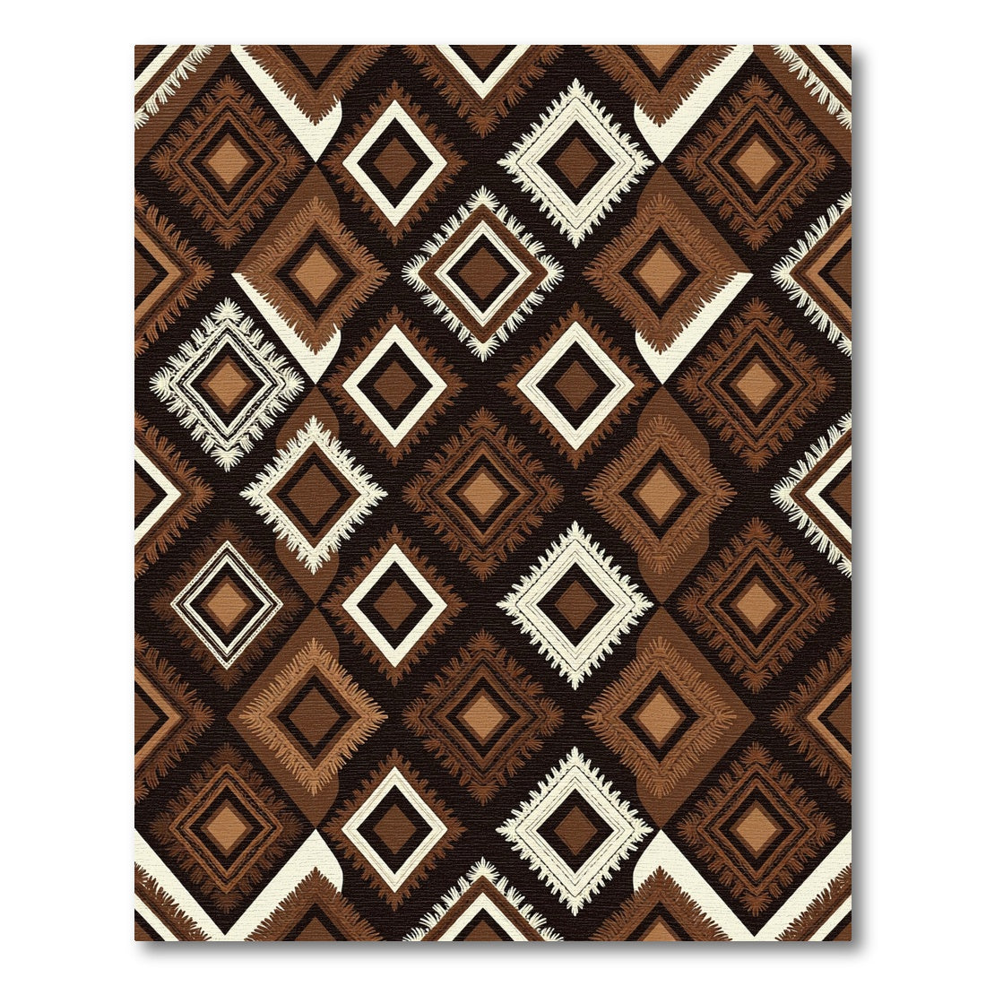 Brown Diamond Tribal Texture Rug