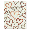 Terracotta Brown Hearts Collage Rug