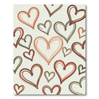 Terracotta Brown Hearts Collage Rug