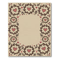 Earthy Twig Heart Wreath Border Rug