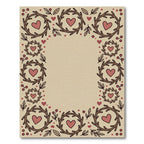 Earthy Twig Heart Wreath Border Rug