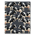 Graphic Black and White Cow Herd Rug