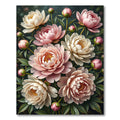 Elegant Blush Peony Floral Bouquet Rug