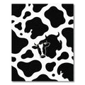 Black White Cow Spots Face Rug