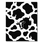 Black White Cow Spots Face Rug