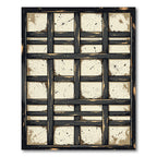 Distressed Charcoal Grid Plaid Rug