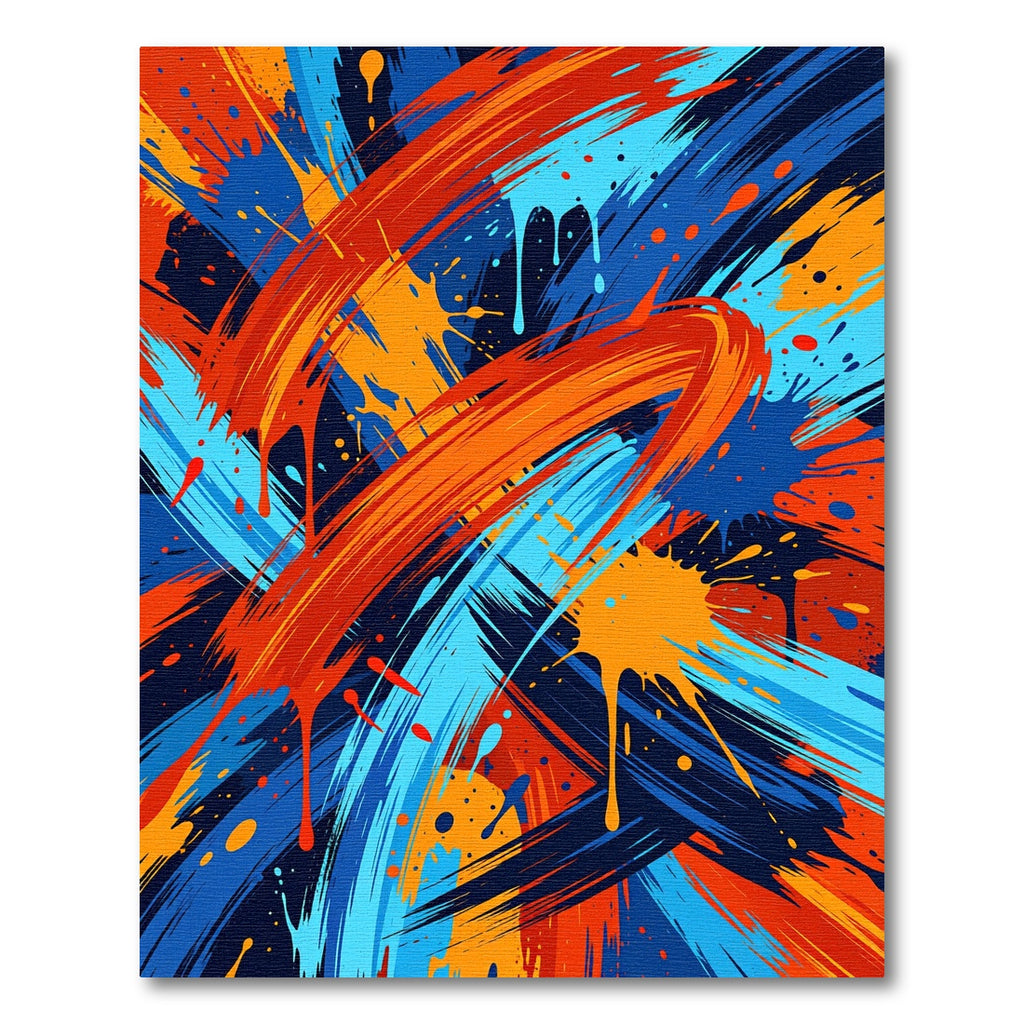 Vibrant Abstract Multicolored Paint Splatter Rug
