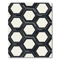 Monochrome Layered Hexagon Grid Rug