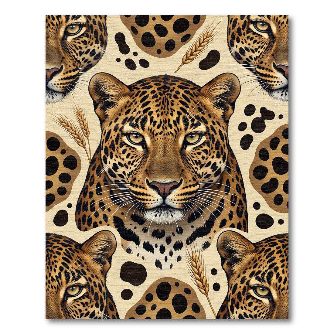 Leopard Spots Wheat Meadow Composition Rug