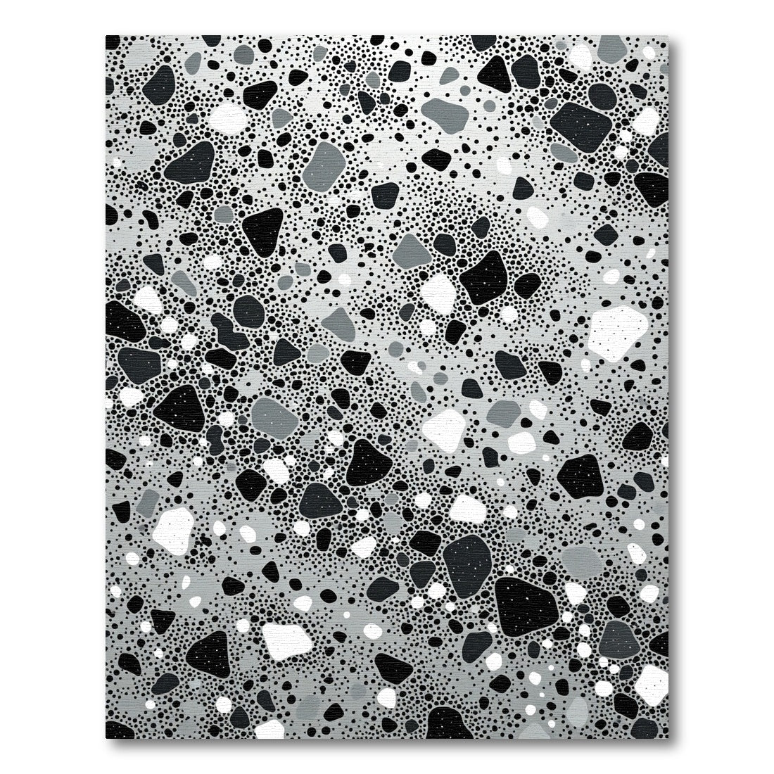 Monochrome Abstract Speckled Terrazzo Stone Rug