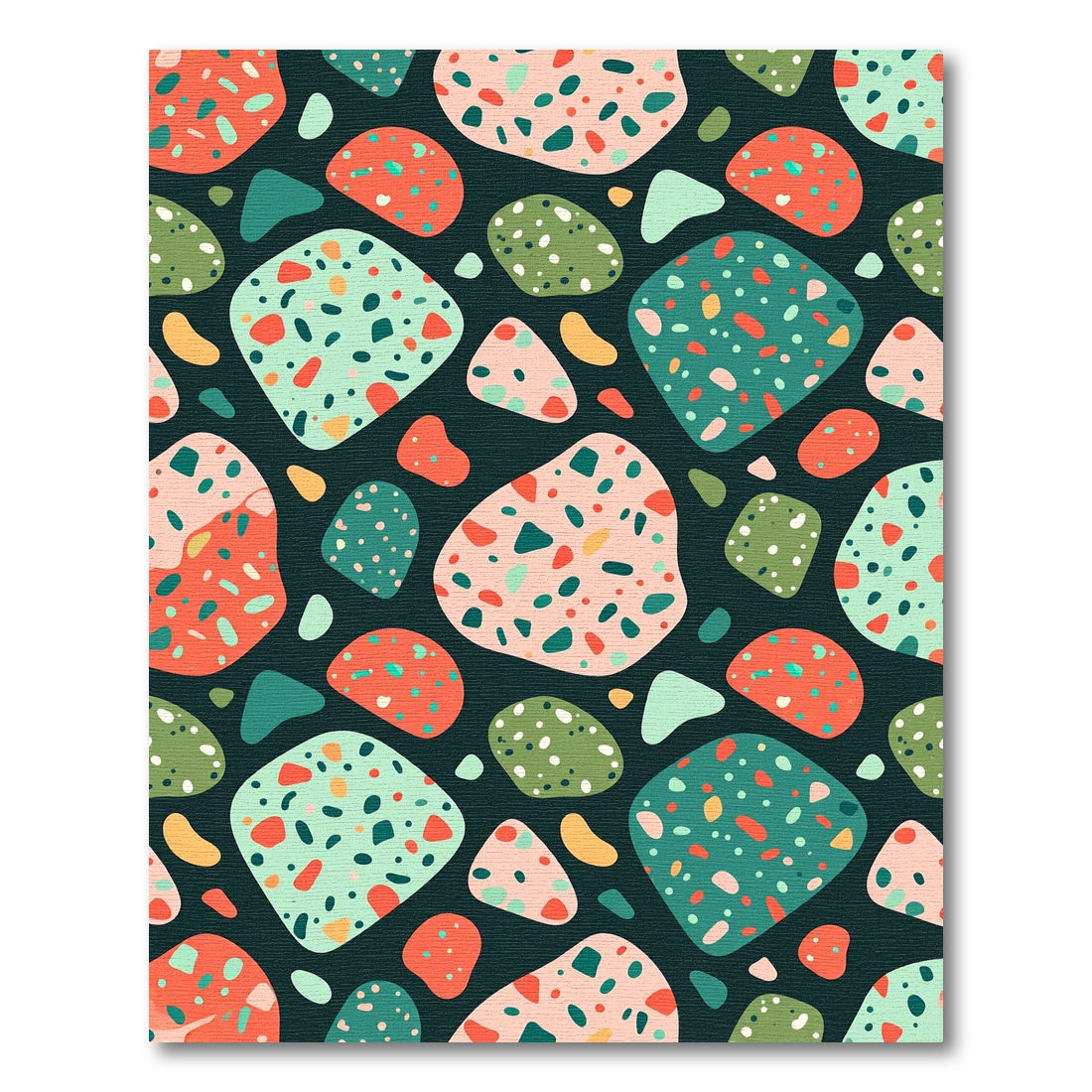 Multicolor Terrazzo Abstract Speckled Stone Rug