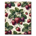 Watercolor Strawberry Botanical Garden Art Rug