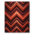 Terracotta Orange Chevron Layered Rug