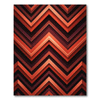 Terracotta Orange Chevron Layered Rug