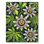 Vibrant Purple Passionflower Garden Rug