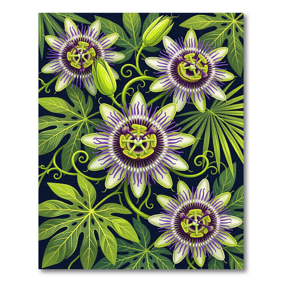 Vibrant Purple Passionflower Garden Rug