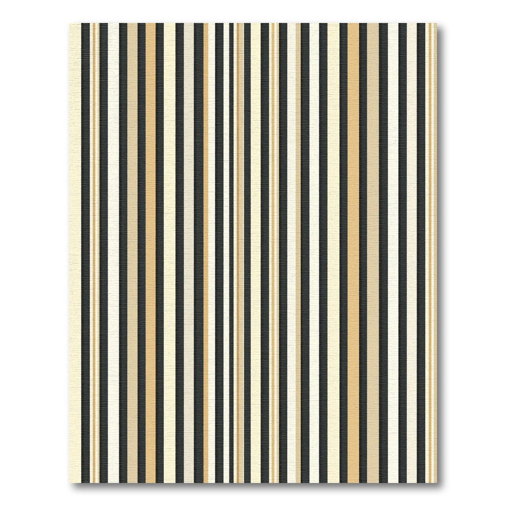 Ecru Taupe Ochre Black Stripe Rug