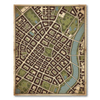 Vintage Cartographic City Grid Map Rug