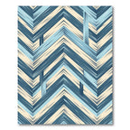Blue Chevron Textured Geometric Herringbone Rug