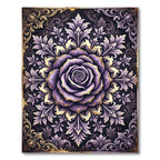 Elegant Violet Rose Ornate Floral Medallion Rug