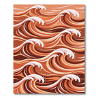 Terracotta Warm Abstract Wave Rug