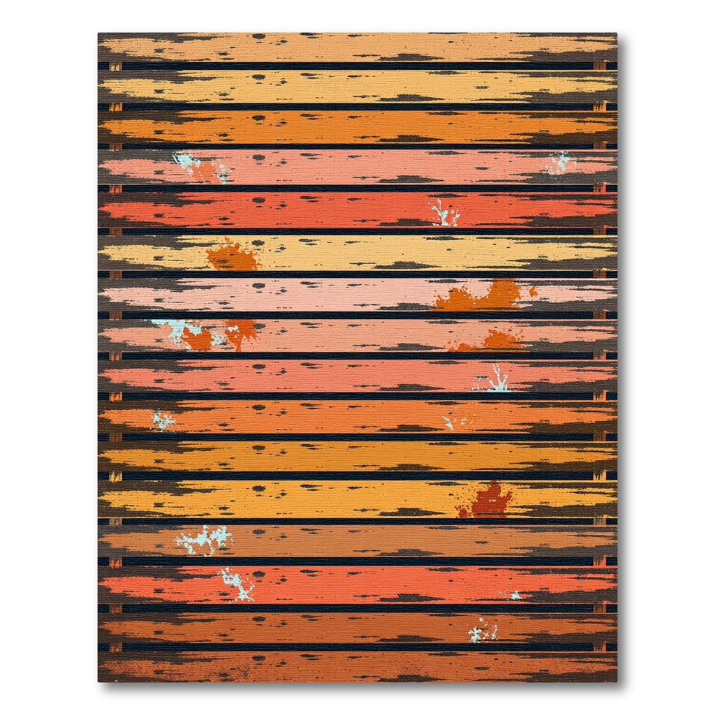 Distressed Earthy Tone Striped Abstract Rug