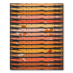 Distressed Earthy Tone Striped Abstract Rug