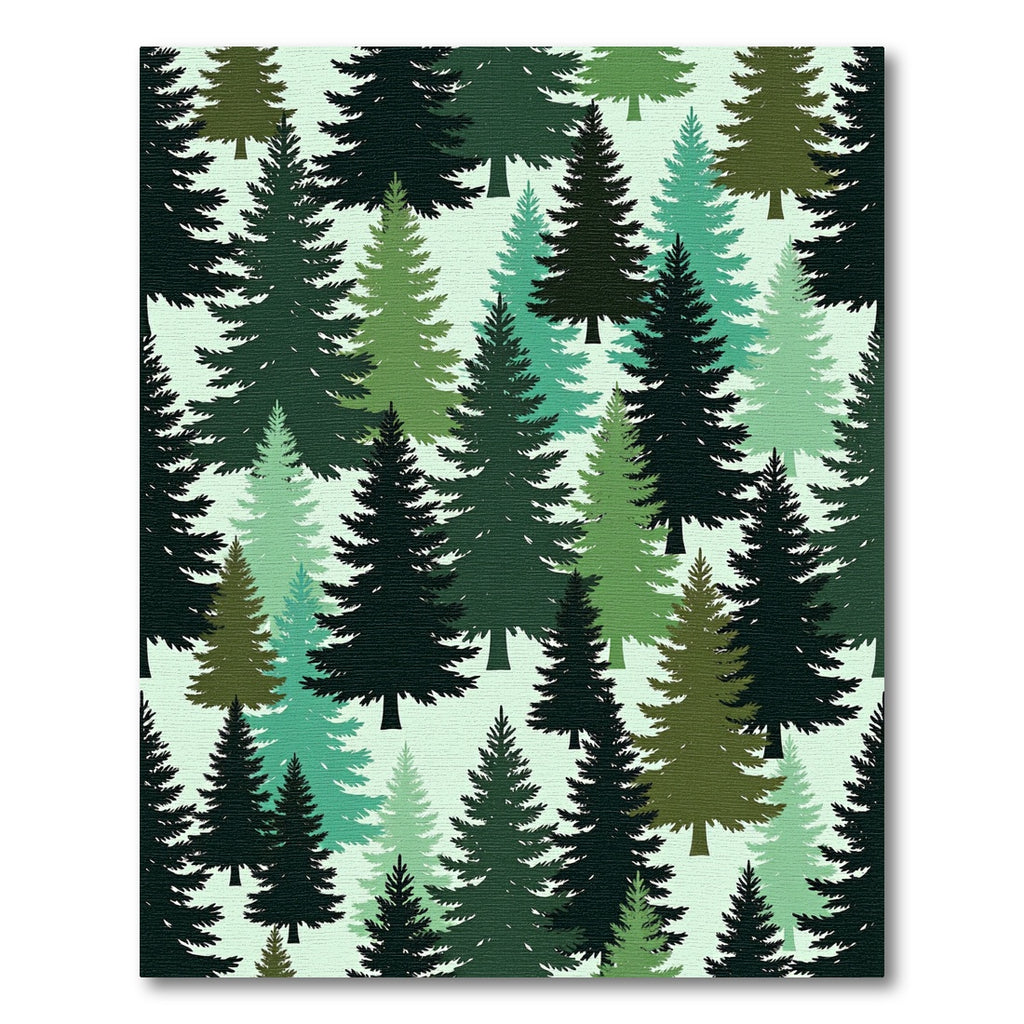 Evergreen Forest Silhouette Woodland Rug