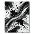Monochromatic Abstract Ink Splatter Swirl Rug