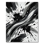 Monochromatic Abstract Ink Splatter Swirl Rug