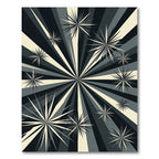 Monochromatic Geometric Sunburst Star Radiating Rug