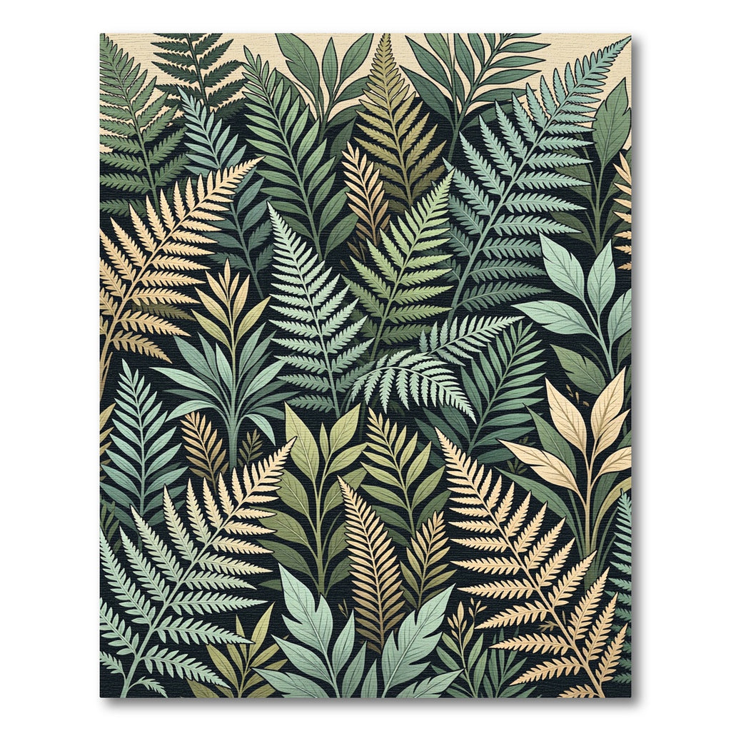 Verdant Fern Frond Garden Lush Rug