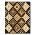 Earthy Geometric Diamond Grid Rug