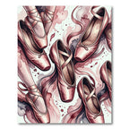 Watercolor Ballet Slipper Ribbon Abstract Rug