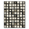 Modern Beige Grid Geometric Abstract Area Rug