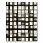 Modern Beige Grid Geometric Abstract Area Rug