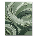 Muted Green Swirl Brushstroke Rug