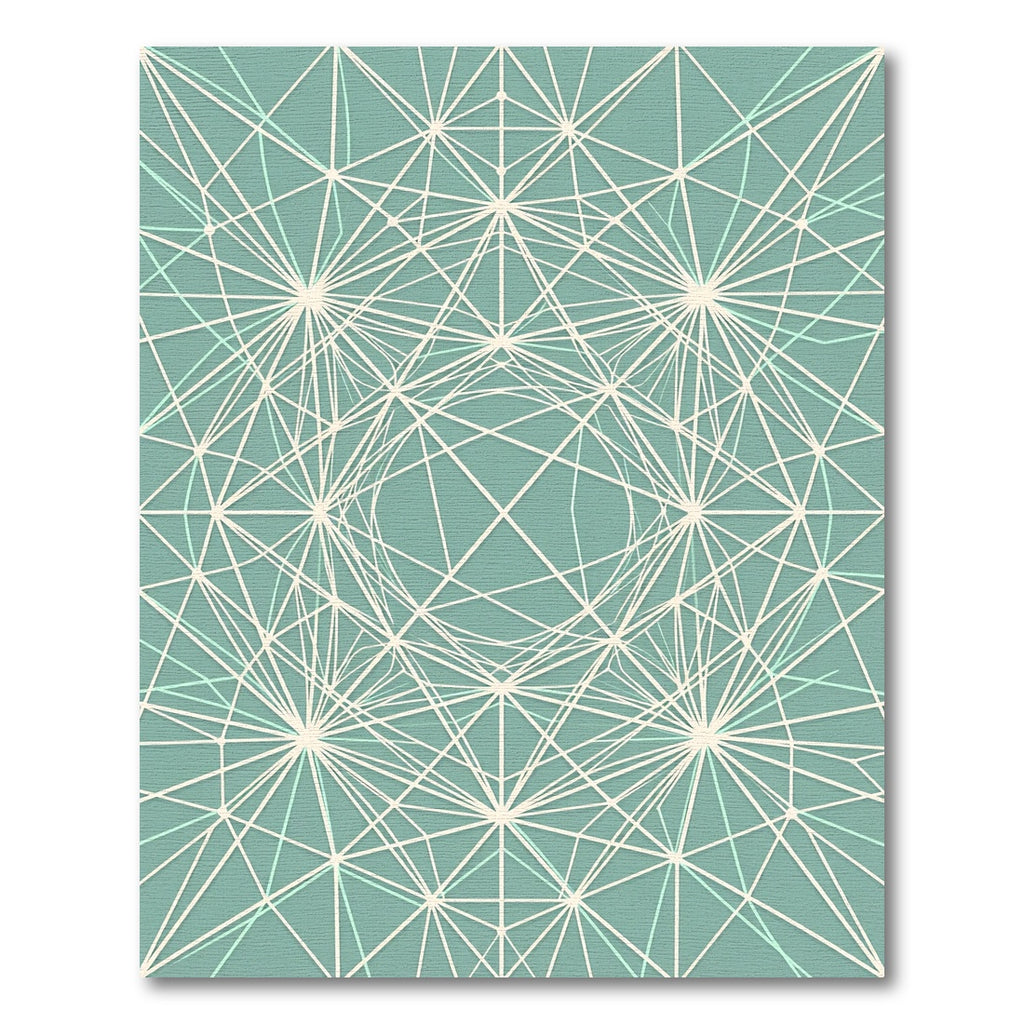 Sage Green Geometric Linear Lattice Rug