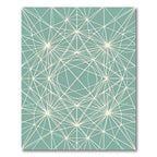 Sage Green Geometric Linear Lattice Rug