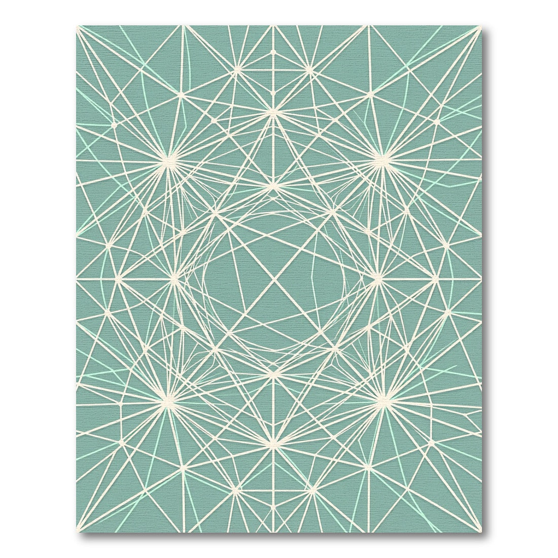 Sage Green Geometric Linear Lattice Rug