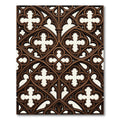 Gothic Brown Ornate Quatrefoil Lattice Rug