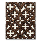 Gothic Brown Ornate Quatrefoil Lattice Rug