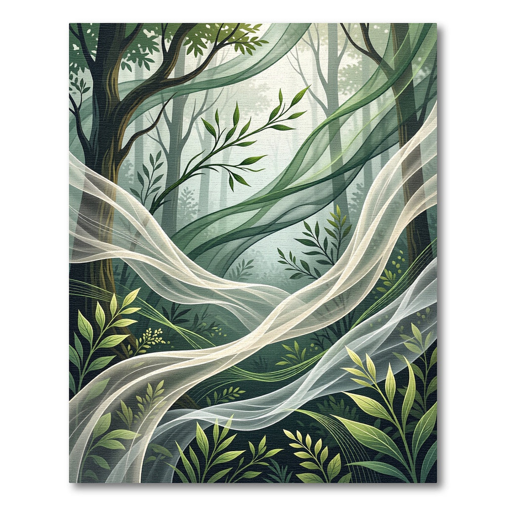 Ethereal Forest Sheer Botanical Swirls Rug