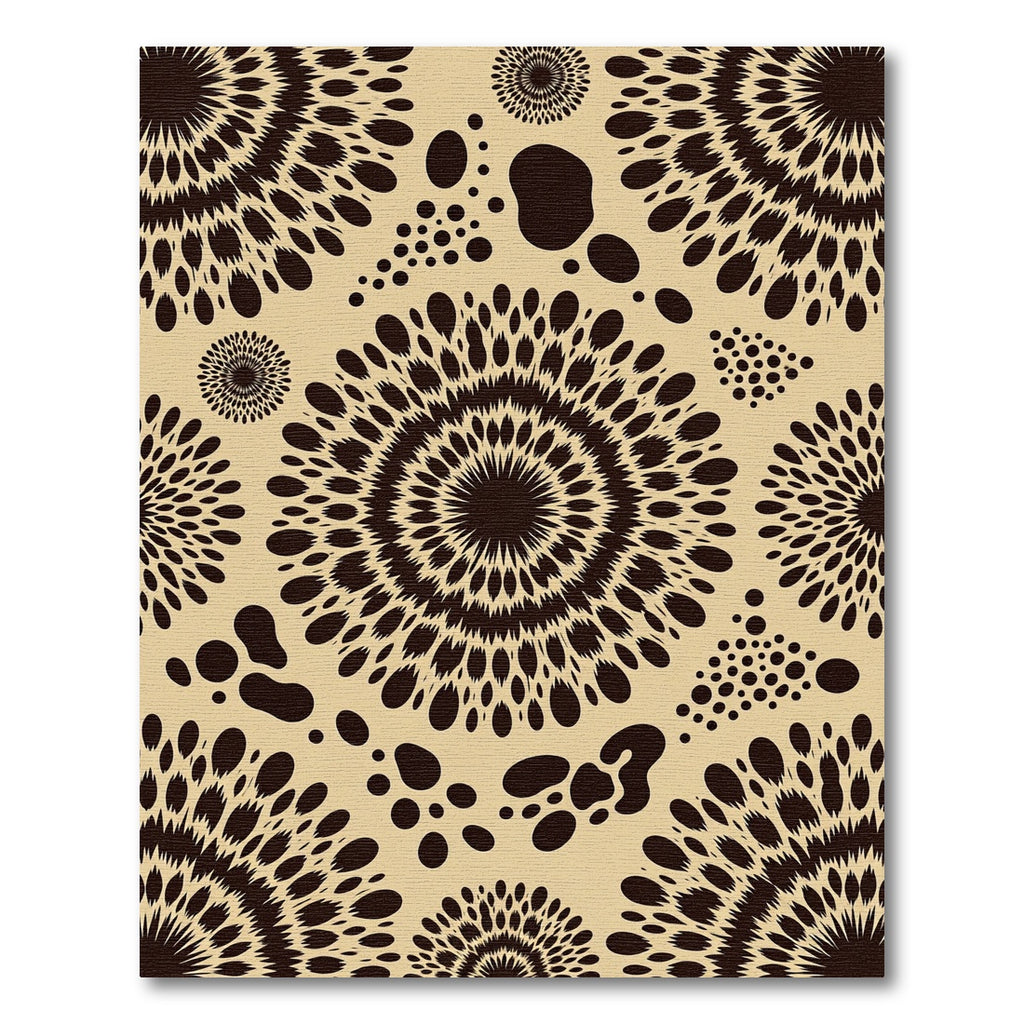 Dark Brown Spiky Sunburst Speckled Rug
