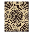 Dark Brown Spiky Sunburst Speckled Rug
